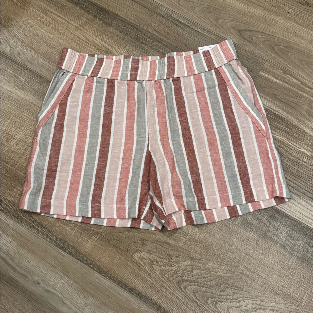 Kohl's - Linen Striped Shorts